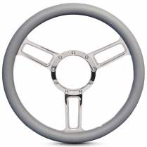 1/2 Wrap Launch Sym 13.5" Steering Wheel - Gray Grip Polish