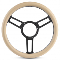 1/2 Wrap Launch Sym 13.5" Steering Wheel - Tan Grip Mat Blk