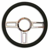 Billet Launch Steering Wheel Kit Black Wheel w/Black Grip