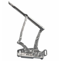 1964-67 Cutlass Lighting Hood Hinges w/Glass Hood - Clr Anod