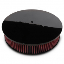 Round Smooth Top 14" Air Cleaner - Black Anodized