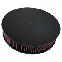 Round Smooth Top 14" Air Cleaner - Matte Black