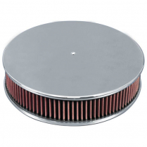 Round Smooth Top 14" Air Cleaner - Polished
