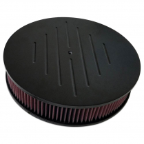 Round Ball Milled Top 14" Air Cleaner - Matte Black
