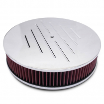 Round Ball Milled Top 14" Air Cleaner - Polished