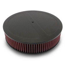 Round Diamond Pattern Top 15" Air Cleaner - Gloss Black