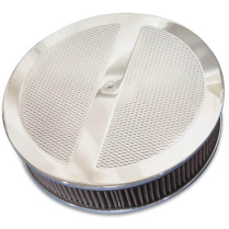 Round Diamond Pattern Top 15" Air Cleaner - Machined