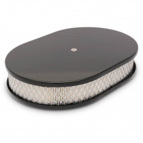 Oval Smooth Top 15" Air Cleaner - Black Anodized