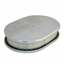 Oval Smooth Top 15" Air Cleaner - Clear Anodized