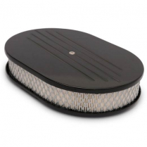 Oval Ball Miller Top 15" Air Cleaner - Black Anodized