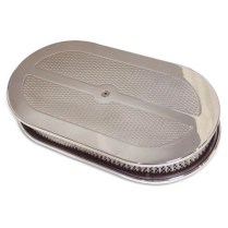 Oval Diamond Pattern Top 15" Air Cleaner - Machined