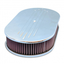 Oval Ball Milled Top 17" Air Cleaner - Polished