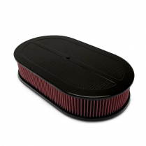 Oval Diamond Top 17" Air Cleaner - Gloss Black