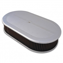 Oval Diamond Top 17" Air Cleaner - Clear Anodized