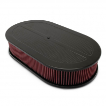 Oval Diamond Top 17" Air Cleaner - Matte Black