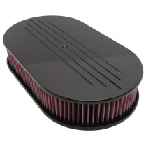 Oval Smooth Dominator 17" Air Cleaner - Matte Black