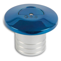 Flip Top Stainless Fuel Filler for 1-1/2" Hose - Gloss Blue