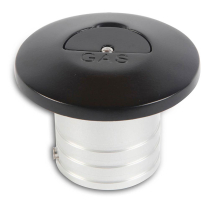 Flip Top Stainless Fuel Filler for 1-1/2" Hose - Matte Black