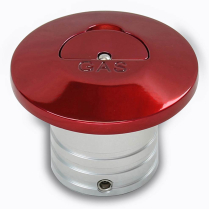 Flip Top Stainless Fuel Filler for 1-1/2" Hose - Gloss Red