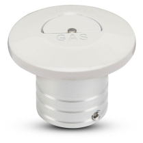 Flip Top Stainless Fuel Filler for 1-1/2" Hose - Gloss White