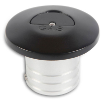 Flip Top Stainless Fuel Filler for 2" Hose - Matte Black