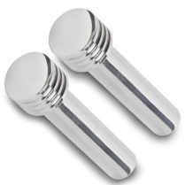 Grooved Ford & GM Door Lock Knobs 10-24 Thread - Clear Anod