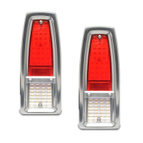 1966-67 Nova Taillight Bezel Kit with LED's - Clear Anodized