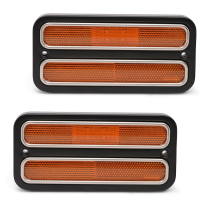 1967-72 Chevy C10 PU Amber Marker Light Bezel - Matte Black