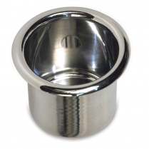 Medium 3-3/8" x 3" Deep Spun Alum Drink Holder - Polished