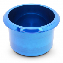 Small 3" x 2-5/8" Deep Billet Alum Drink Holder - Gloss Blue