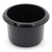 Small 3" x 2-5/8" Deep Billet Alum Drink Holder - Matte Blk