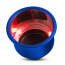 Stainless Steel Cup Holder with Red LED - Gloss Blue