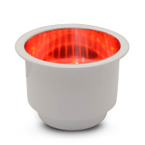 Stainless Steel Cup Holder with Red LED - Gloss White