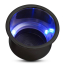 Stainless Steel Cup Holder with - Gloss Blue LED - Matte Blk