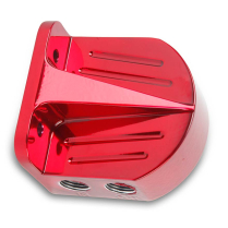 Billet Universal Oil Filter Head - Gloss Red