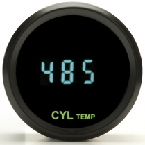 Odyssey II 2-1/16" Head Temp Gauge 150-750F - Black/Teal