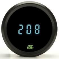 Odyssey II 2-1/16" Amplifier Temp Gauge - Black/Teal