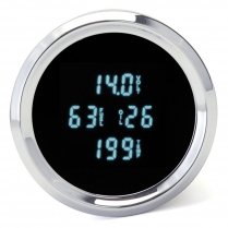 Odyssey II 3-3/8" Quad Gauge - Chrome/Teal