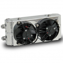 Extreme Duty Oil Cooler with Dual Fans - Polished