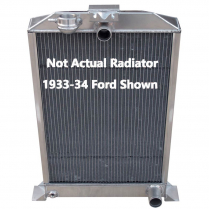 1933-34 Ford P/U Aluminum Radiator w/4" Overhang Top Tank