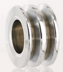 Chrome 2-Groove V-Belt Alternator Pulley with .664 Bore