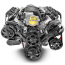 GM LS 376 cid 530 HP Blk Delx Dressed FI Engine w/Controller