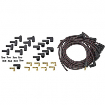 Plug Wires 90 Deg Cut To Fit - Black with Red Tracers