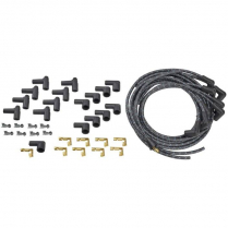 Plug Wires 90 Deg Cut To Fit - Black with Blue Tracers