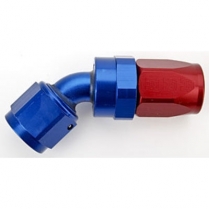 -6 AN Female 45 Degree Swivel Full Flow Fitting - Blue/Red