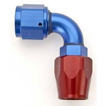 -10 AN FM 90 Deg Swivel Full Flow Hose End Fitting- Blue/Red