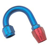 -10 AN 180 Degree Full Flow Hose End Fitting - Blue/red