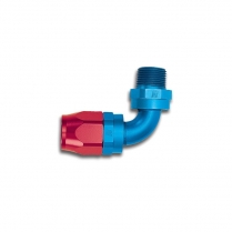 -6 AN x 1/4" NPT 90 Degree Swivel Hose Fitting - Blue/Red