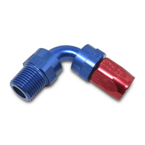 -6 AN x 1/8" NPT 90 Deg Full Flow Swivel Fitting - Blue/Red