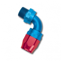 -6 AN 90 Degree Swivel 3/8" NPT Hose End - Blue/Red